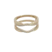 14K Yellow Gold 0.20 Carats Diamond Contour Band Guard