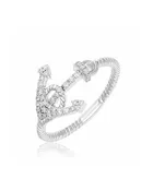 14KT WHITE GOLD DIAMOND ANCHOR RING