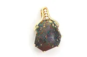 Australian Koroit Boulder Opal Pendant in 14K Yellow Gold with Diamonds – Stunning.