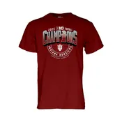 Blue 84 Indiana Hoosiers Red 2025 Big Ten Football Champions Locker Room Short Sleeve T Shirt
