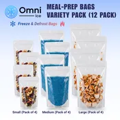 $35 Deals - Meal-Prep Bag Kit by Omni Ice™ Freeze & Reheat Variety Pack (12 bags 3 sizes) + Cooler