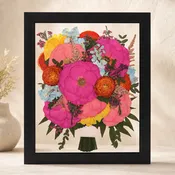 Custom Framed Pressed Flowers – 11" x 14" | Wedding Bouquet & Memorial Flower Preservation