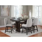 Burkhaus D984 7 pc Dining set , includes: table and 6 swivel barstool