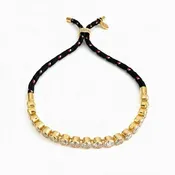 Adjustable Rope Tennis Bracelet - Black