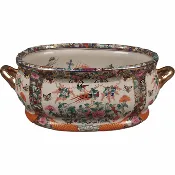 22.5” PORCELAIN FOOTBATH ROSE MEDALLION