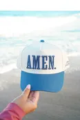 AMEN. - Slate Blue Vintage Trucker Hat