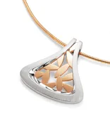 Open Lattice Bold Sterling Silver Teardrop Pendant