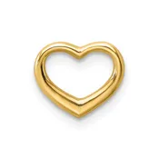 10K Polished Mini Floating Heart Slide