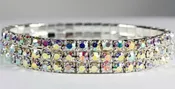 3-row stretch bracelet AB rhinestone jewelry for bodybuilding competition bikini competition and figure competition