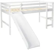 Bailey White Loft Bed with Slide
