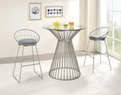 3-piece Bar Set Grey and Satin Nickel