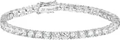 Amazon Essentials Plated Sterling Silver Round Cut Cubic Zirconia Tennis Bracelet