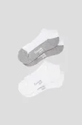 2-Pack Short Socks, White/Grey