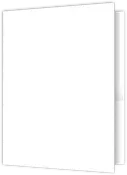 White Recycled Smooth 80lb 5 3/4 x 8 3/4 Two Pocket Half Size Folders with 3 Inch Pockets