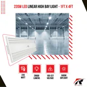 1ft X 4ft LED Linear High Bay Light, 220W