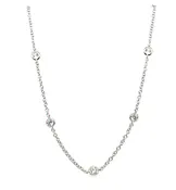 14K White Gold 1.57 Carat Diamond by the Yard Necklace - Delicate Luxury