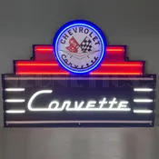 ART DECO MARQUEE CORVETTE LED FLEX-NEON SIGN IN STEEL CAN – 29ADCOR
