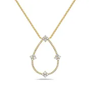 14 Karat Yellow Gold Diamond Pear Pendant Necklace