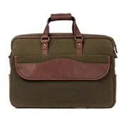 Campaign Leather & Waxed Canvas Briefcase