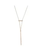 14 Karat Gold Plated Bar Necklace with Y Drop — Bagz & Bling
