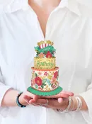 Blooming Birthday Cake Mini Pop-up Greeting Card