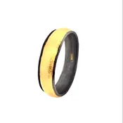 Gold Layered on Thick Oxidized Silver Bangle