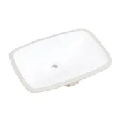 Aegean 20" Rectangular White Finish Ceramic Undermount Vanity Sink