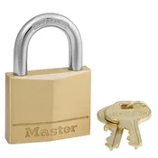 1-9/16 In. Solid-Brass Keyed Padlock, 4-Pin Tumbler