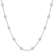 14K White Gold Close-Set Diamond-By-The-Yard Necklace