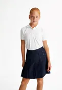 AK03G - Girls Front Pleated Skort with Buckle - Khaki, Navy or Plaid