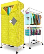 1200W Portable Clothes Dryer, Electric Folding Drying Rack with Heater, 2-Tier Quick Drying, Digital Timer, 15kg Capacity