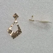 14kt Yellow Gold Lady's Engraved Dangling Fashion Earrings