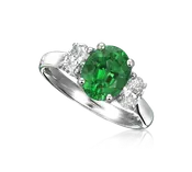 3-Stone Emerald &amp;amp; Diamond Ring