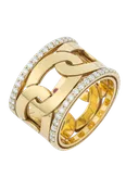 112-08188 18K YG NAVARRA WIDE RING BAND WITH DIAMONDS .78CT DIA