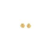 GC Originals 14K Yellow Gold GC Original Textured .32ct Lab Diamond Dogwood Post Earrings Mini