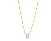 14K Mini Diamond B Initial