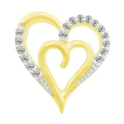 0.11Ctw 14K Yellow Gold Diamond Heart Pendant 1.3Dwt
