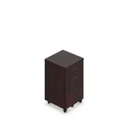 22" Depth Mobile Box/Box/File Pedestal with Lock | American Mahogany Finish