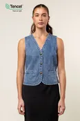 Acid Washed Denim Vest