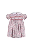 20009-Baby Girl Rose Floral Knit Short Sleeve Baby Girl Dress