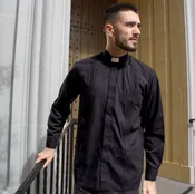 Long Sleeve Clergy Guayabera Shirt .