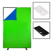 Complete Portable Background Kit - 5x7' w/ 3x Covers (Black/White, Blue/Green & Diffusion) - 5 x 7.4ft (1.5 x 2.1m)
