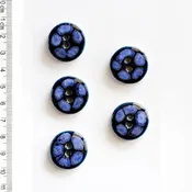 Blue buttons with a bluish-white dot pattern