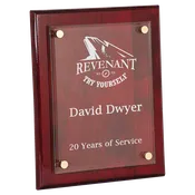 10 1/2″ x 13″ Rosewood Piano Finish Floating Glass Plaque