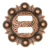 1-1/4" ANTIQUE COPPER BERRY SLOTTED CONCHO