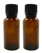1 fl oz Amber Glass Bottle with Euro Dropper Child Resistant Cap for Essential Oils by Natura Bona