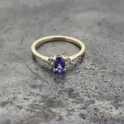 10k Tanzanite and Diamond Ring