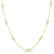 16-inch Chain Necklace with Framed Crystal Accents