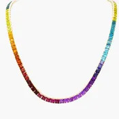 Bellarri Eternal Love Multi Gemstone Necklace in 14K Yellow Gold