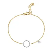 14K Two-Tone Gold Diamond Bracelet .08 CTW